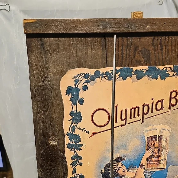 Vintage Olympia Beer Advertisement On Reclaimed Wood. - Picture 3 of 9